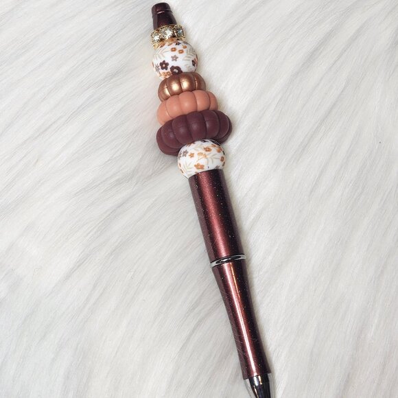 Stackable Pumpkins Beaded Ink Pen - Picture 1 of 1